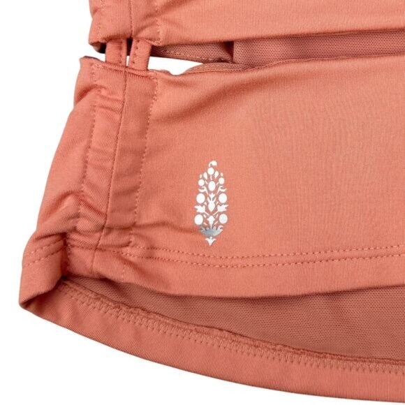 FREE PEOPLE Cut Out Sweetheart Neck Ruched Tank Top Size Large Nectar - Picture 5 of 6